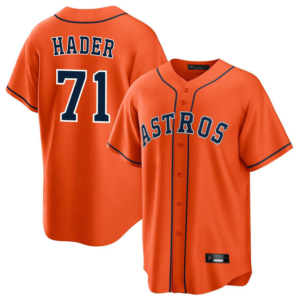 H.Astros #71 Josh Hader Player Orange Home Game Gdoa Stitched Jerseys