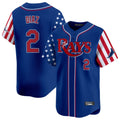 T.Bay Rays #2 Yandy Diaz Player Royal 2025 Independence Day Vapor Premier Limited Gdoa Stitched Jerseys