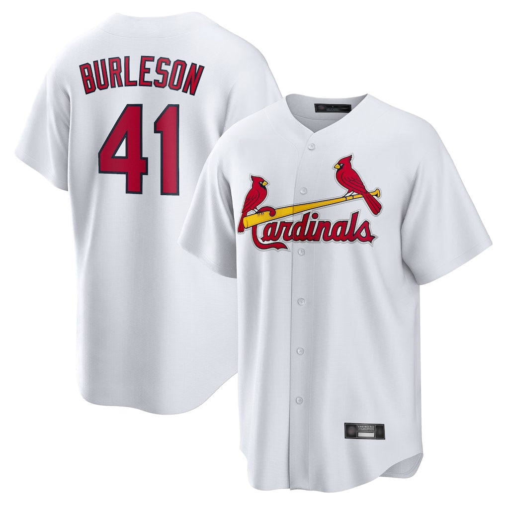 St. Louis Cardinals #41 Alec Burlesona Player White Home Game Gdoa Stitched Jerseys