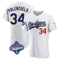 LA.Dodgers #34 Fernando Valenzuela Player Gold White World Series Meet 2026 Collection Stadium Limited Elite Gdoa Stitched Jerseys