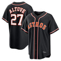 H.Astros #27 Jose Altuve Player Black Fashion Out Home Game Gdoa Stitched Jerseys