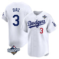 LA.Dodgers #3 Edwin D¨ªaz Player White World Series Limited Home Gdoa Stitched Jerseys