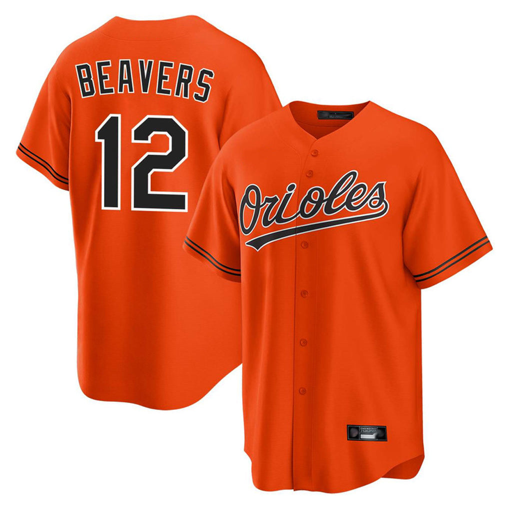 B.Orioles #12 Dylan Beavers Player Orange Home Game Gdoa Stitched Jerseys