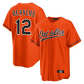 B.Orioles #12 Dylan Beavers Player Orange Home Game Gdoa Stitched Jerseys