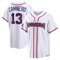 T.Bay Rays #13 Junior Caminero Player White 2026 World Classic Limited Gdoa Stitched Jerseys