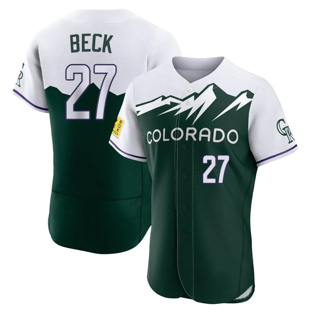 C.Rockies #27 Jordan Beck Player Green City Connect Limited Elite Home Gdoa Stitched Jerseys