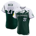 C.Rockies #27 Jordan Beck Player Green City Connect Limited Elite Home Gdoa Stitched Jerseys