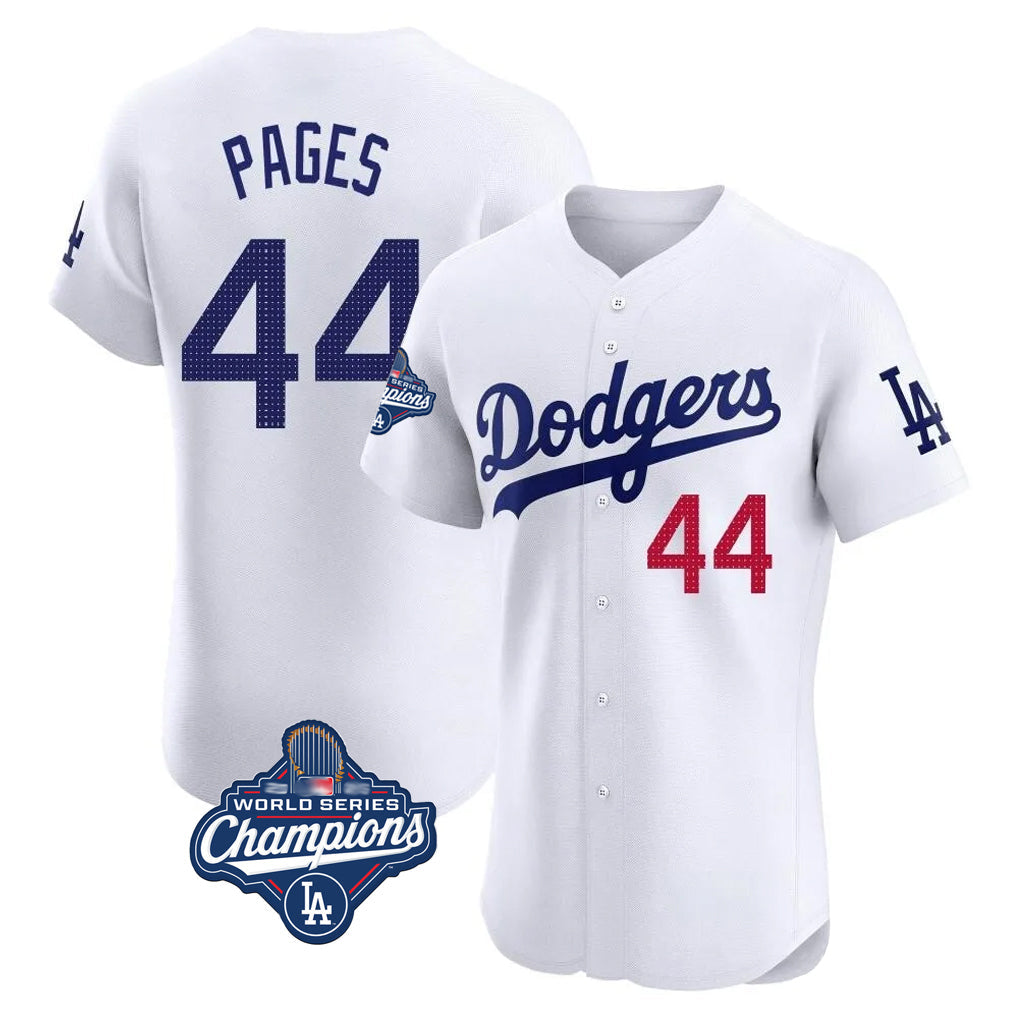 LA.Dodgers #44 Andy Pages Player White World Series Meet Limited Elite Home Gdoa Stitched Jerseys