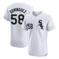 C.White Sox #58 Seranthony Dom¨ªnguez Player White Stripe Limited Elite Home Gdoa Stitched Jerseys