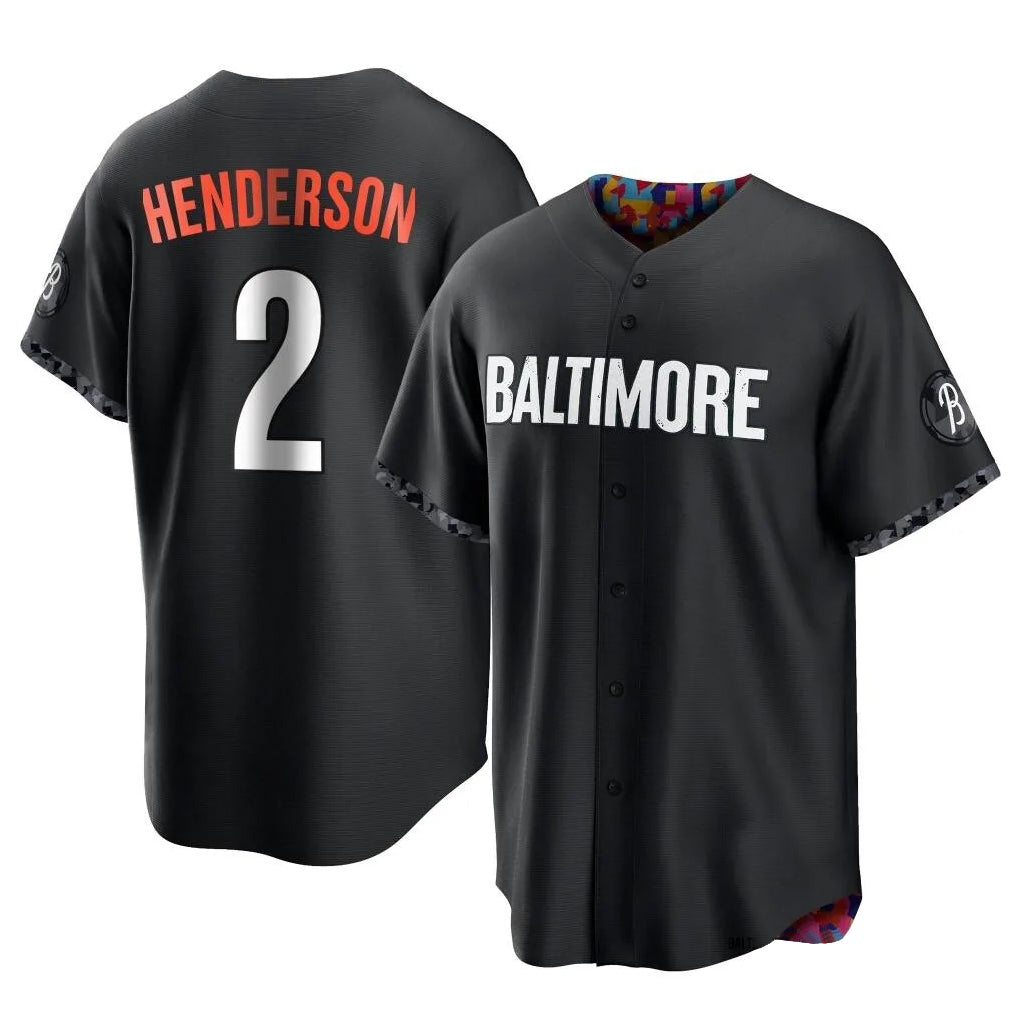 B.Orioles #2 Gunnar Henderson Player Black City Connect Home Game Gdoa Stitched Jerseys