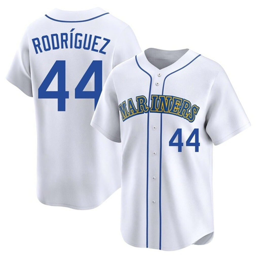 S.Mariners #44 Julio Rodriguez Player White Pitch Fashion Game Stitched Jerseys