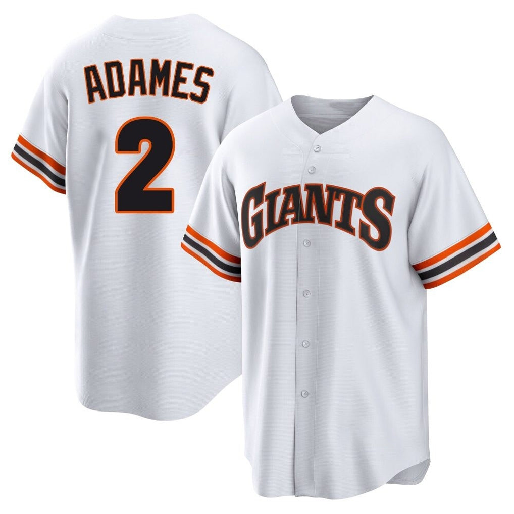 SF.Giants #2 Willy Adames Player White Home Game Stitched Jerseys