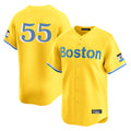 B.Red Sox #55 Ranger Su¨¢rez Player Yellow Limited Home Game Gdoa Stitched Jerseys