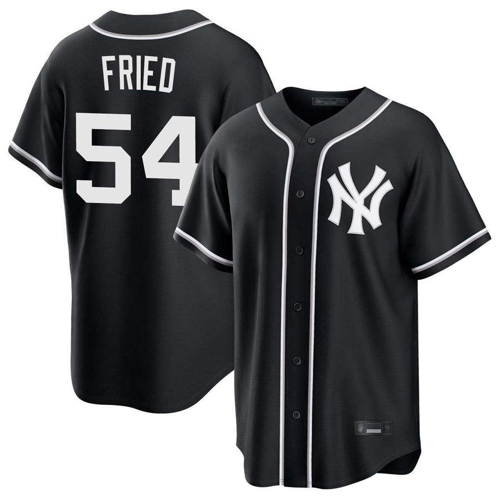 NY.Yankees #54 Max Fried Player Black Out Game Stitched Jerseys