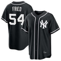 NY.Yankees #54 Max Fried Player Black Out Game Stitched Jerseys