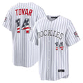 C.Rockies #14 Ezequiel Tovar Player White USA 250 Fourth of July Limited Home Game Gdoa250Ys Stitched Jerseys