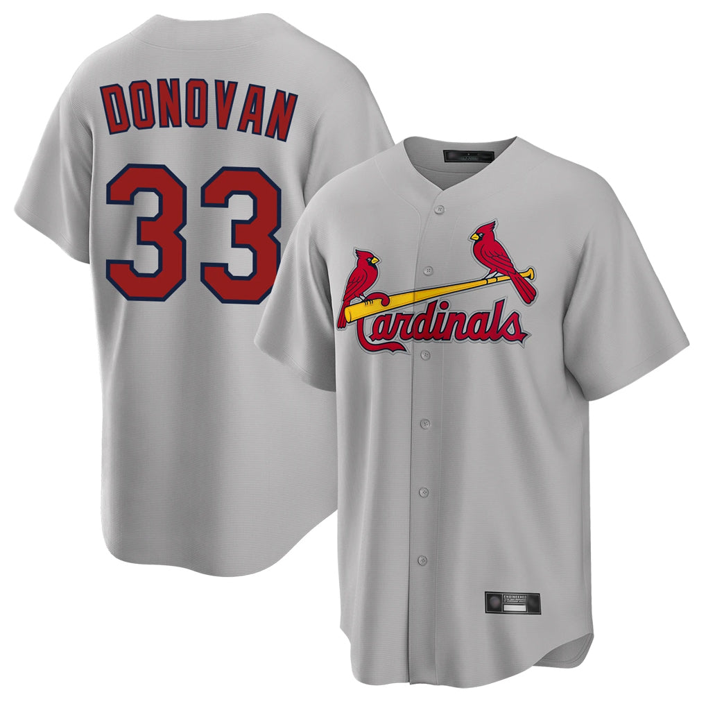 St. Louis Cardinals #33 Brendan Donovan Player Gray Home Game Stitched Jerseys