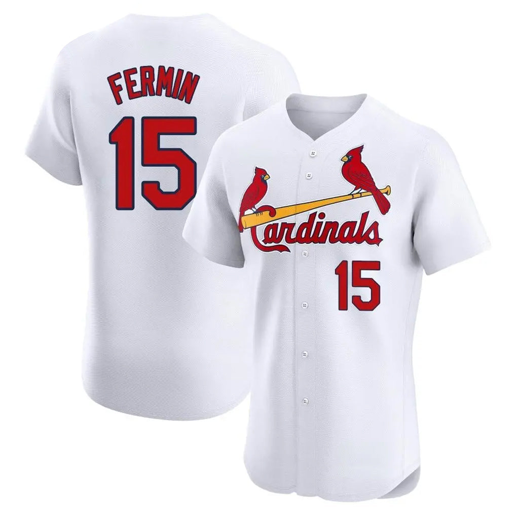 St. Louis Cardinals #15 Jose Fermin Player White Home Limited Elite Stitched Jerseys