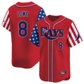 T.Bay Rays #8 Brandon Lowe Player Red 2025 Independence Day Vapor Premier Limited Gdoa Stitched Jerseys