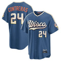 M.Brewers #24 William Contreras Player Blue 2026 City Connect Home Game Gdoa Stitched Jerseys
