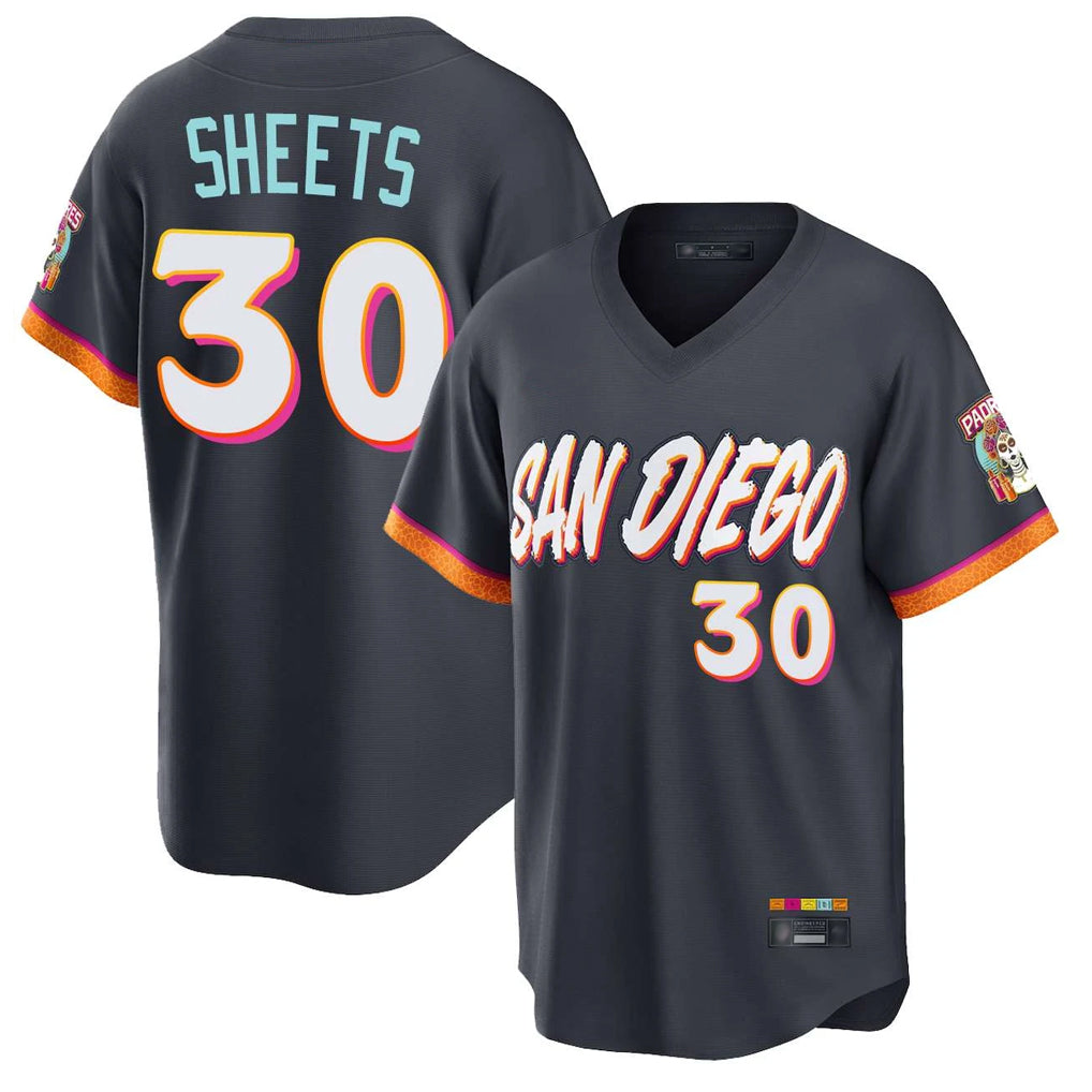 S.Diego Padres #30 Gavin Sheets Player Obsidian 2026 City Connect Home Limited T-shirt Stitched Jerseys