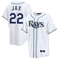 T.Bay Rays #22 Griffin Jax Player White Home Game Stitched Jerseys