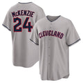 C.Guardians #24 Triston McKenzie Player Gray Game Home Gdoa Stitched Jerseys