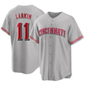 C.Reds #11 Barry Larkin Player Gray Home Game Gdoa Stitched Jerseys