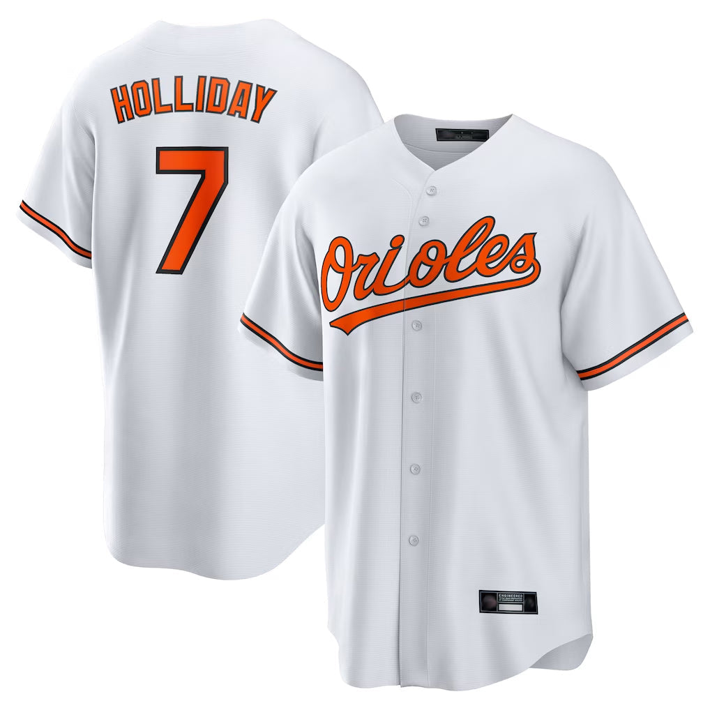 B.Orioles #7 Jackson Holliday Player White Home Game Gdoa Stitched Jerseys