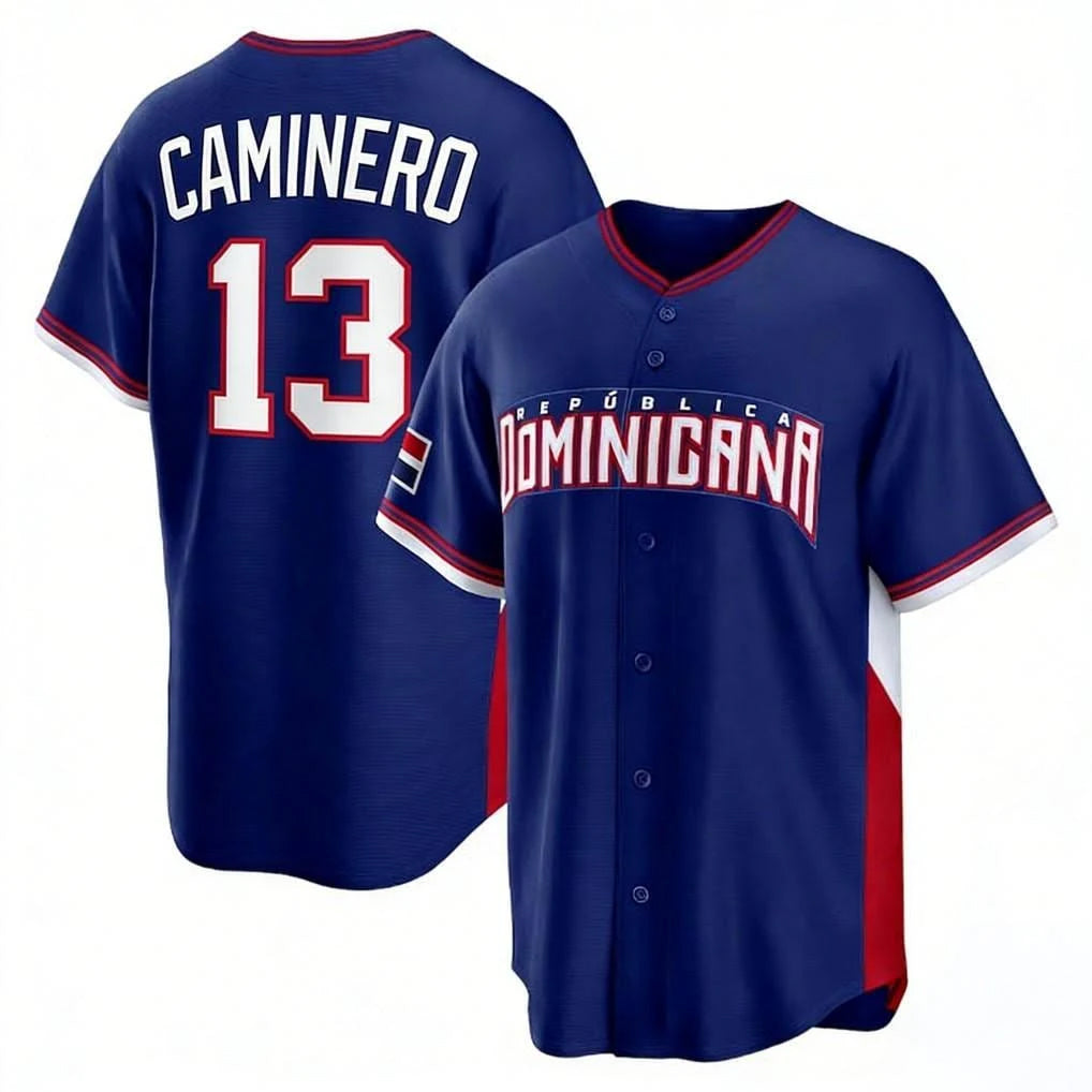 T.Bay Rays #13 Junior Caminero Player Royal 2026 World Classic Limited Stitched Jerseys