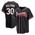 A.Braves #30 Drake Baldwin Player Black Fashion Out Game Gdoa Stitched Jerseys