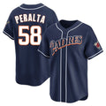 S.Diego Padres #58 Wandy Peralta Player Navy Cooperstown Collection Limited Home Stitched Jerseys