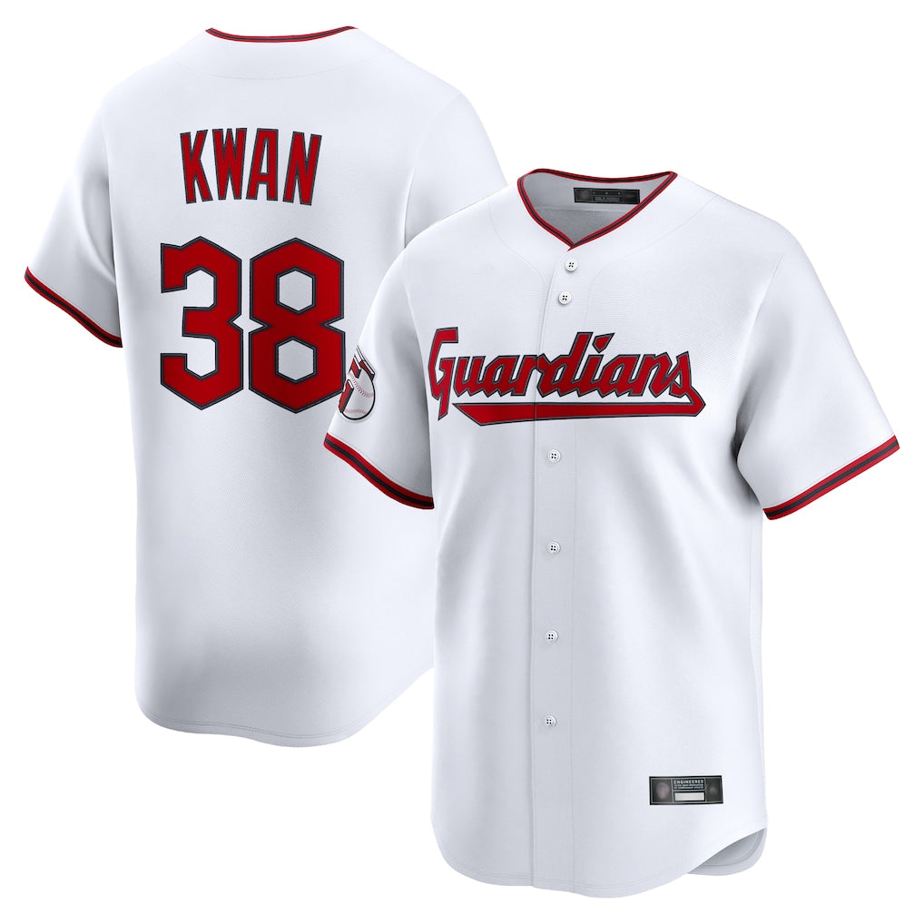 C.Guardians #38 Steven Kwan Player White Limited Home Game Gdoa Stitched Jerseys