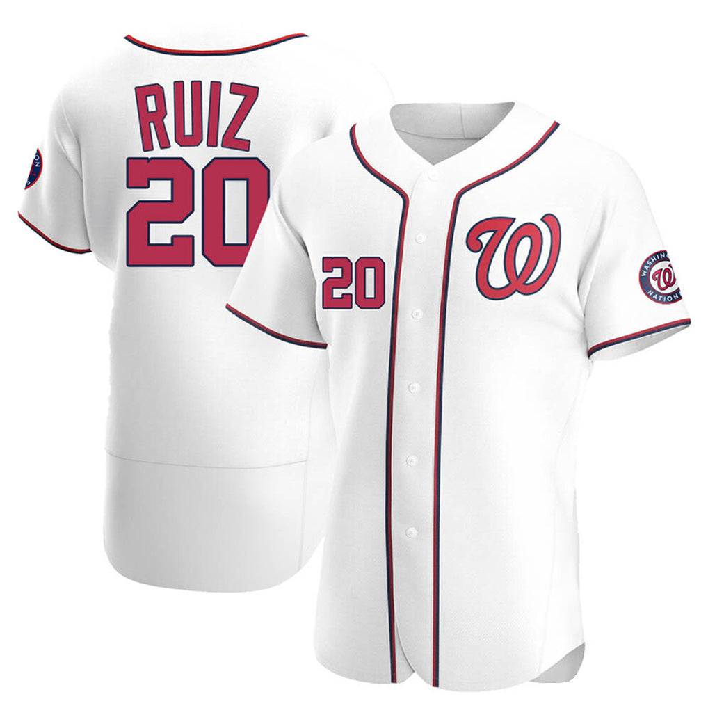 W.Nationals #20 Keibert Ruiz Player White Elite Home Gdoa Stitched Jerseys