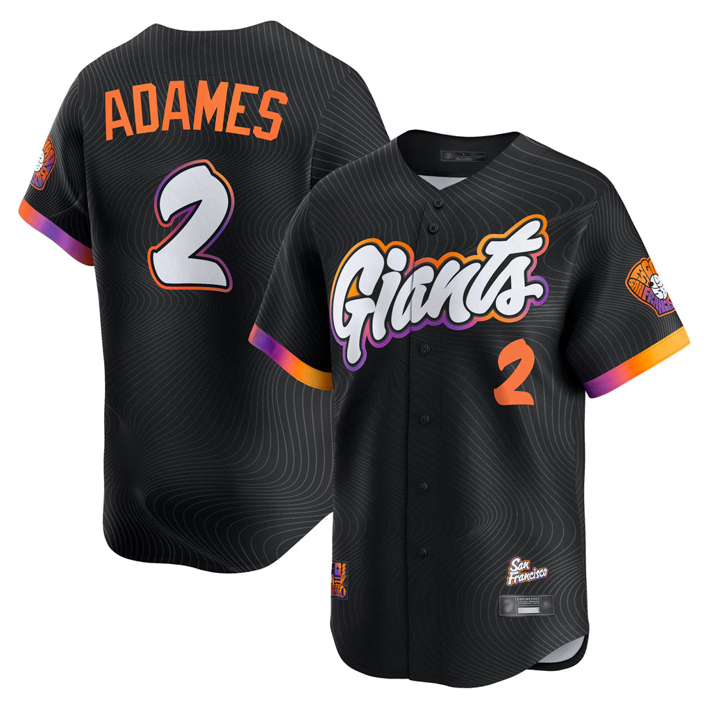 SF.Giants #2 Willy Adames Player Black 2025 City Connect Home Limited Stitched Jerseys