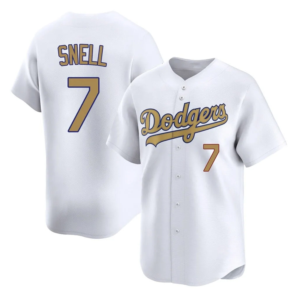 LA.Dodgers #7 Blake Snell Player Gold Collection Limited Home Gdoa Stitched Jerseys