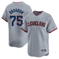 C.Guardians #75 Connor Brogdon Player Gray Road Limited Home Game Gdoa Stitched Jerseys