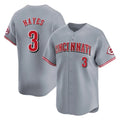 C.Reds #3 Ke'Bryan Hayes Player Gray Home Limited Gdoa Stitched Jerseys