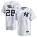 NY.Yankees #28 Austin Wells Player White Limited Home Gdoa Stitched Jerseys
