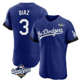 LA.Dodgers #3 Edwin D¨ªaz Player Royal World Series City Connect Elite Home Gdoa Stitched Jerseys