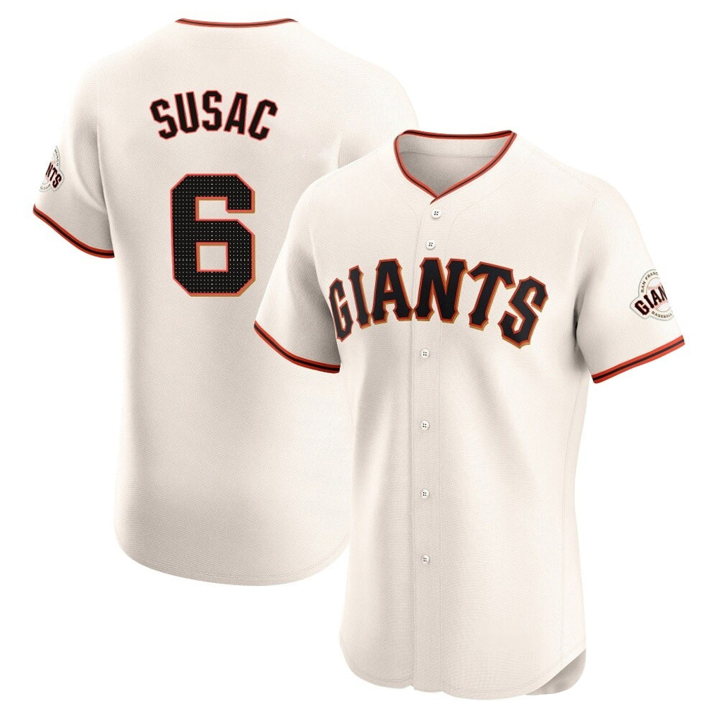 SF.Giants #6 Daniel Susac Player Cream Home Limited Elite Stitched Jerseys
