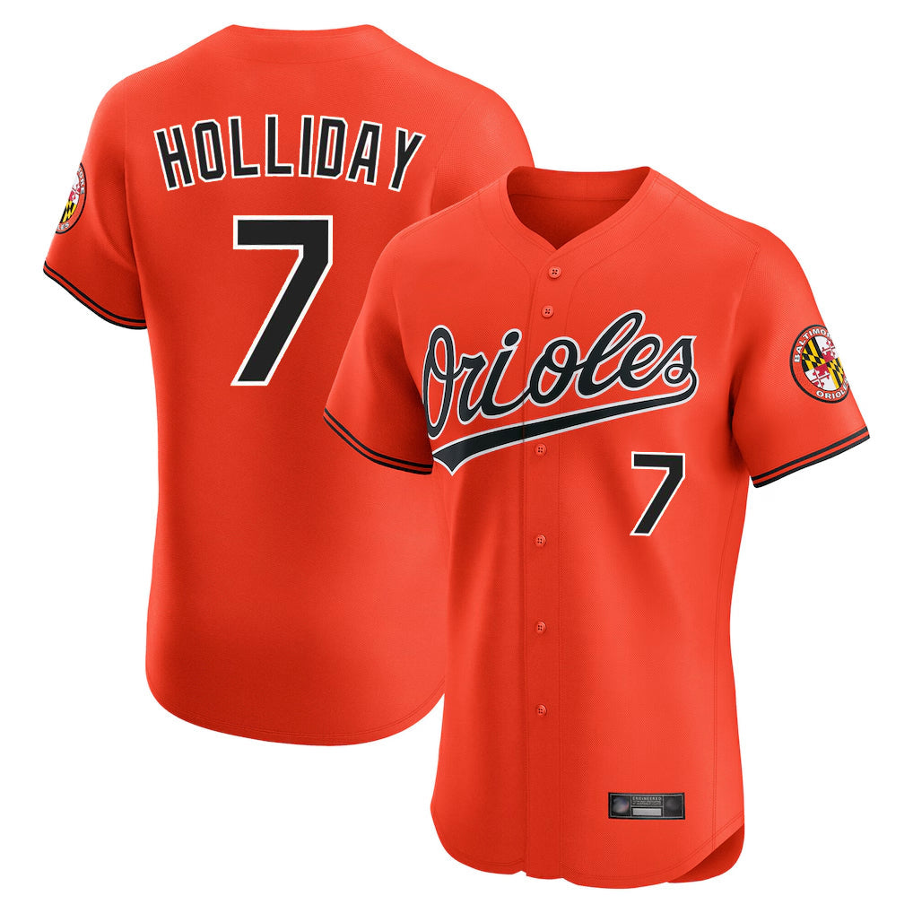 B.Orioles #7 Jackson Holliday Player Orange Limited Elite Home Game Gdoa Stitched Jerseys