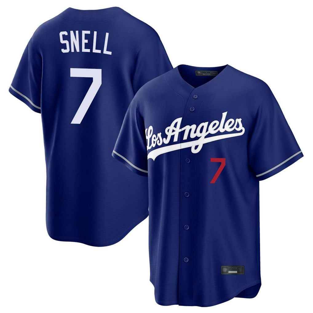 LA.Dodgers #7 Blake Snell Player Royal Game Home Gdoa Stitched Jerseys