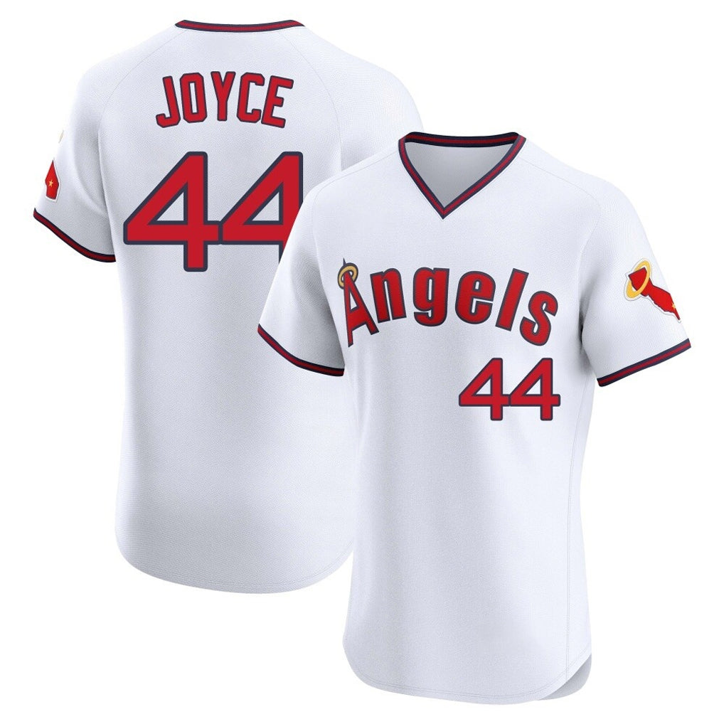 LA.Angels #44 Ben Joyce Player White T-shirt Home Limited Elite Gdoa Stitched Jerseys
