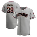 A.Diamondbacks #38 Paul Sewald Player Gray Authentic Road Stitched Jersey