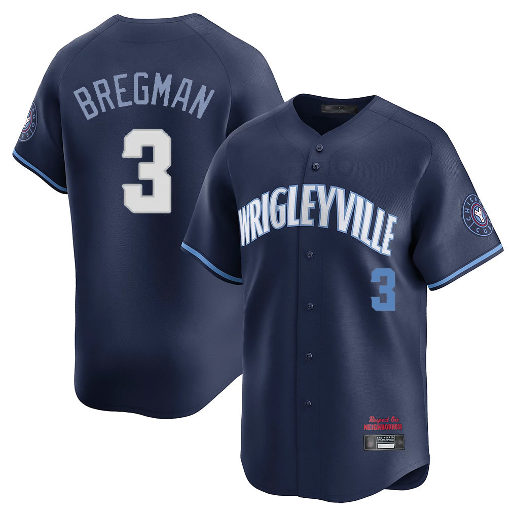 C.Cubs #3 Alex Bregman Player Navy City Connect Limited Home Gdoa Stitched Jerseys