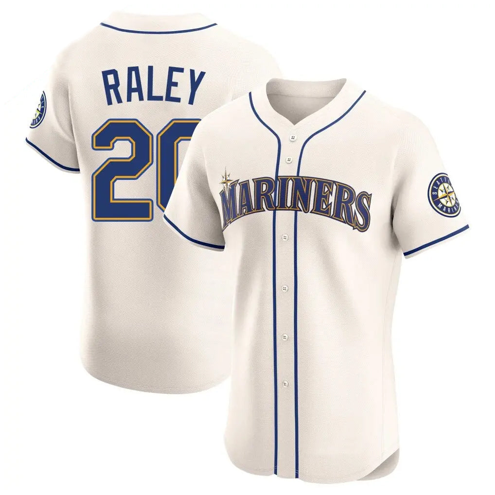 S.Mariners #20 Luke Raley Player Cream Home Limited Elite Stitched Jerseys