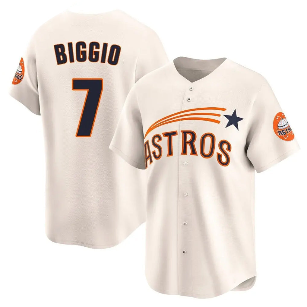 H.Astros #7 Craig Biggio Player Cream Throwback Cooperstown Collection Limited Gdoa Stitched Jerseys