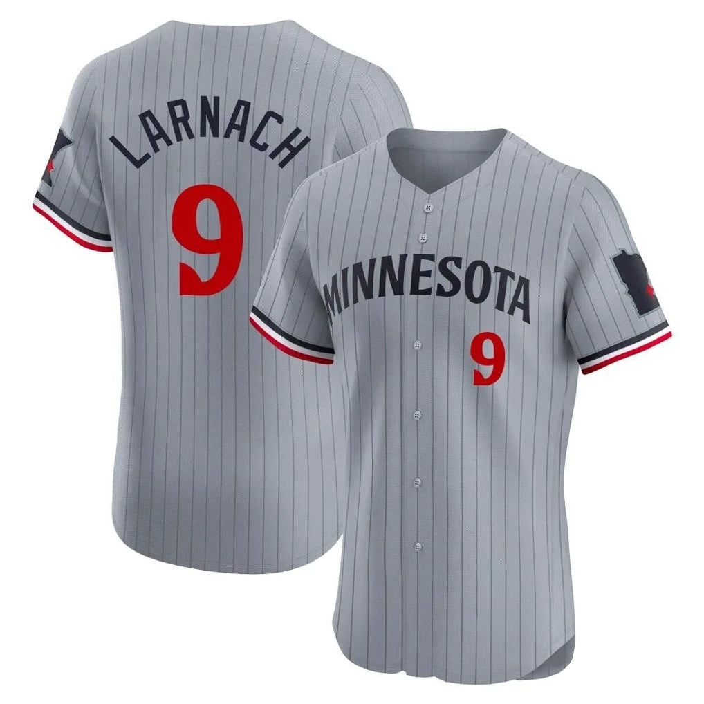 M.Twins #9 Trevor Larnach Player Gray Home Limited Elite Gdoa Stitched Jerseys