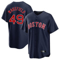 B.Red Sox #49 Tim Wakefield Player Navy Home Game Gdoa Stitched Jerseys